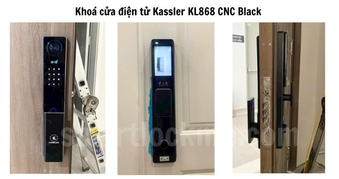 Hình ảnh khóa cửa điện tử Kassler KL-868 CNC Smartlock dùng cho nhà thông minh, hỗ trợ mở khóa bằng vân tay, mật khẩu, thẻ, chìa, App Tuya, Remote.