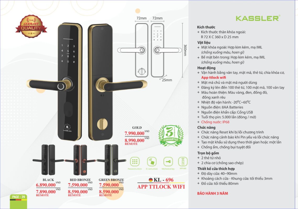 Khoá điện tử thông minh Smart Lock MH