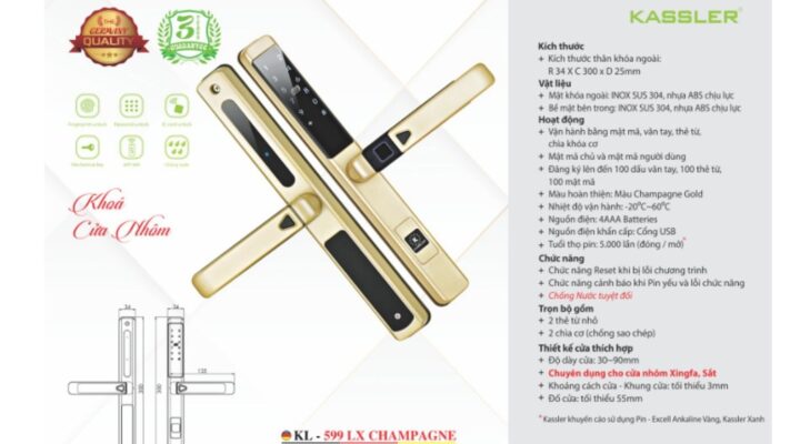 Kassler KL-599 LX GRAY | Khóa Thông Minh Màu Xám Đẳng Cấp 2025
