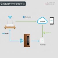 Gateway TTLock giúp khóa cửa thông minh kết nối Internet để mở khóa và quản lý từ xa