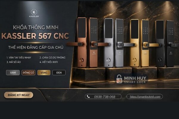 Khóa Kassler KL-567 CNC Chính Hãng – Thiết Kế CNC Nguyên Khối, Mở Khóa Qua App TTLock