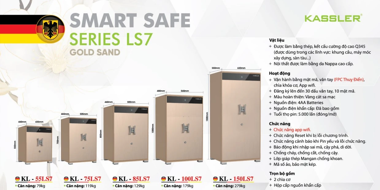 Két sắt Kassler LS7 – Sang trọng, đa dạng kích thước